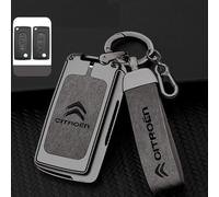 XVBFSC Estuche Llaves Coche para Citroen DS3 / DS DS3 2009-2016, Portátil Funda Llave Auto Bolsa Llavero Coche Portallaves Porta Chaves,Gunmetal Gray-A