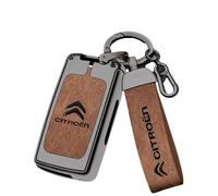 XVBFSC Estuche Llaves Coche para Citroen DS3 / DS DS3 2009-2016, Portátil Funda Llave Auto Bolsa Llavero Coche Portallaves Porta Chaves,Gunmetal Brown-A