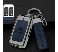 XVBFSC Estuche Llaves Coche para Citroen Ds7 DS 7 Crossback 2018 2020 2021 2022 2023 2024, Portátil Funda Llave Auto Bolsa Llavero Coche Portallaves Porta Chaves,Gunmetal Blue-A