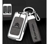 XVBFSC Estuche Llaves Coche para Citroen Jumpy III M 2016-, Portátil Funda Llave Auto Bolsa Llavero Coche Portallaves Porta Chaves,Silver Gray-A