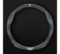 XVBFSC Funda de Volante para Smart Fortwo Forfour 450 451 453, Antideslizante y Ajuste Seguro Protector de Volante para Todo Tiempo Accesorio Coche,Bla-CK