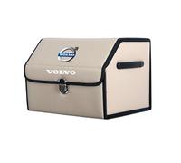 XVBFSC Organizador de Maletero Coche para Volvo V40 Cross Country 2015-2016, Bolsa de Almacenamiento Impermeable Ajustable para SUV Familiar Viajes O Camping,Beige-S