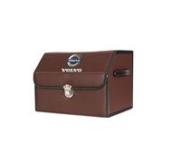 XVBFSC Organizador de Maletero Coche para Volvo V40 V50 V60 V70 V90 Cross Country Rdesign, Bolsa de Almacenamiento Impermeable Ajustable para SUV Familiar Viajes O Camping,Brown-S