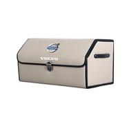 XVBFSC Organizador de Maletero Coche para Volvo V90 Cross Country 2018, Bolsa de Almacenamiento Impermeable Ajustable para SUV Familiar Viajes O Camping,Beige-M