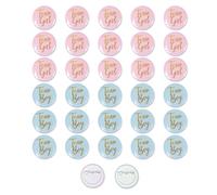 Xvbhaq 32 botones de género de 4,3 cm, redondos, pinback, insignia de equipo de chico, equipo de niña, pin para fiesta de bebé, decoración de fiesta de género, accesorios para decoración de fiestas