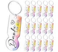 Xvbhaq Llavero de 24 unidades, diseño acrílico con texto en alemán "Danke für alles Schrift, Dankeschön Geschenk für Hochzeit Kommunion Taufe