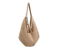XVDRFSD Bolso Paja Mujer Bolso de mano de verano de gran capacidad con tejido perezoso for una sola persona, bolso de playa, bolso de algodón estilo Dumpling Ape(Khaki)