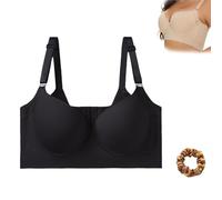 XVFCH Back Smoothing Push-Up Bra,Back Smoothing Push Up Bra,Full Coverage Full Support Non-Slip Bras for Women Plus Size (48/110C,Black)