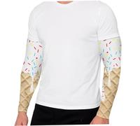 XVHOAB 1 Pair Ice Cream Arm Sleeve, UV Sun Protection Baseball Arm Sleeve for Men Women Teenager, Tattoo Cover Up, Cooling Sports Supplies for Basketball Football Golf, SIce Cream