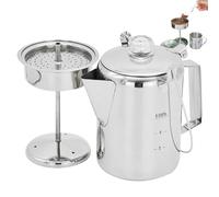 XVHOAB Percolator Coffee Pot, 6-Cup Stainless Steel Camping Coffee Makers with Top Knob, Portable Pot with Handle for Indoor OutdoorPercolator