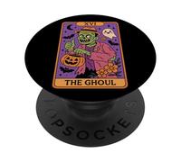 XVI El Truco o Trato de la Carta del Tarot Ghoul PopSockets PopGrip Adhesivo