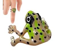 Xvilmaun Anillo de rana genial, anillos de rana - Joyería linda ajustable Anillos de animales Joyas vintage | Banda de dedo realista divertida para mujeres, cumpleaños para niñas