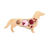 Xvilmaun Tabla de perro , platos decorativos de comida para frutas de gran capacidad, plato de cena de madera, bandeja de embutidos, divertida bandeja de servir aperitivos para inauguración