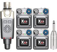 Xvive U4R4 In-Ear Monitor Sistema Inalámbrico Sistema IEM Profesional para Estudio, Actuación en Vivo, Ensayo de Banda (4 Receptor y 1 transmisor)
