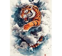 XvvwEndlessx DIY Kit Punto De Cruz Kit De Bordado Con PatróN Tigre Bailando En Las Nubes 1 Kits Inicio Bordado Para NiñOs O Adultos Principiantes 11CT:40×50Cm