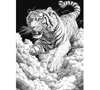 XvvwEndlessx DIY Kit Punto De Cruz Kit De Bordado Con PatróN Tigre Bailando En Las Nubes 3 Kits Inicio Bordado Para NiñOs O Adultos Principiantes 11CT:40×50Cm