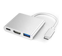 XVZ Adaptador de USB C a HDMI, concentrador 3 en 1 con USB 3.0, Puerto de Carga, convertidor Digital HDMI Compatible con Nintendo Switch, MacBook, Chromebook/DELL/Samsung
