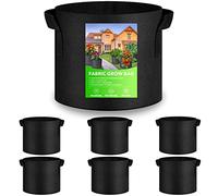 XVZ Bolsas para Plantas, 6 Unidades 20L Bolsas de Tela no Tejida para Plantas, Tomates, Fresas, Pimientos, Zanahorias - 5 Galones Negro