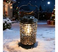 XVZ Farolillo solar colgante exterior, resistente intemperie, decoración jardín LED, estrella metal, terraza balcón