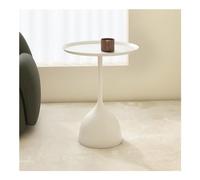 XwBaiW Mesa Auxiliar Redonda Bebida Sofá Café Té Mesillas De Noche con Estructura De Metal Decoración Moderna for Sala De Estar(Bianco,40 * 60)