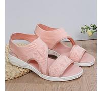 XWCG Sandalias Mujer Plataforma Verano Casual de Cuña Plateau Moda con Correa Tobillo Comodas Cuero Zapatos Deportivas de Malla Punta Abierta Casual Zapatos,Rosado,US7.5/EU39