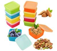 XWCHASA Juego de 10 contenedores de plástico para congelador, pequeños, caja de almacenamiento, pequeño almacenamiento de aperitivos, almacenamiento mini, juego de tarros de almacenamiento, tarros de