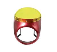 XWDPDNHHD Deflector De Viento Parabrisas De Motocicleta Rojo/Blanco para H&Onda para Cafe para Racer, Carenado De Faros Delanteros, 16,5-18 Cm, Retro. Parabrisas Delantero(Color 12)