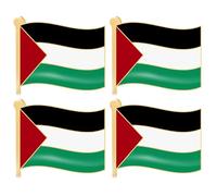Xweptuy Alfileres de Bandera Palestina, 4 Piezas, aleación galvanizada ondeando, 0, 98 x 0, 79 Pulgadas, alfileres palestinos Libres para Ropa de Fiesta de Desfile