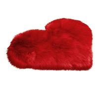 Xweptuy Heart Rug 40x50cm Faux Fur Rug Soft and Cozy Plush Area Heart Shaped Shaggy Carpet Mats for Living Room Bedroom Kids Room Sofa Home Decor Red