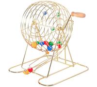 Xweptuy Juego de Bingo El Juego de Bingo con manivela Incluye 1 Jaula y 50 Bolas de Metal con Cerradura con tobogán para Fiesta, reunión Anual, Carnaval #1