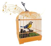 Xweptuy Juguete de pájaro parlante, Juguetes interactivos para pájaros Que cantan y se mueven para niños, Loro Realista Activado por Voz eléctrico en Jaula para Escritorio de habitación