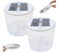 Xweptuy Linterna solar inflable, 2 faroles solares impermeables con LED blancos, lámpara plegable portátil con asa para camping, senderismo, viajes, mochileros, emergencia