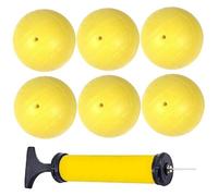 Xweptuy Mini Pelotas de Voleibol de PVC de 3, 5 Pulgadas, 6 uds., Color Amarillo, con inflador para Playa, Piscina y Parque Infantil