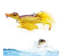 Xweptuy Señuelos de Agua Superiores Señuelo de Pato 3D Realista Patito Amarillo Cebo Artificial Flotante Señuelos de Pesca con Patas de Pato giratorias Salpicaduras Pesca Dura Agua Superior