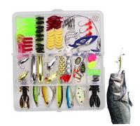 Xweptuy Señuelos de Pesca 101 Unids/Set Juego Completo de señuelos de Pesca Que Incluye alicates para y Caja de Almacenamiento Equipo portátil Profesional para Agua Salada/Dulce, para Hombres