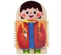 Xweptuy Tablas para Aprender a Vestir, práctica educativa para Atar Zapatos para niños, Aprender a abotonar, abrochar, Cerrar, apretar, Juguetes Montessori de múltiples para niños preescolares de 3 8
