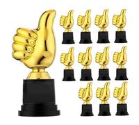 Xweptuy Trofeo Divertido 12 Piezas Mini trofeos de 5 Pulgadas con Pulgares hacia Arriba Premios y trofeos Dorados de plástico Trofeo de participación portátil para Fiesta de Halloween Niños