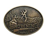 Xwest Hebilla de cinturón Browning Buckmark Belt Buckle Bronze Color Deer Country Hunting Fishing