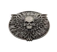 Xwest Hebilla de cinturón de calavera, Ala gris, 1.5 inch