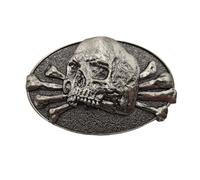 Xwest Hebilla de cinturón de calavera, Calavera gris, 1.5 inch
