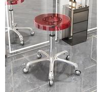 XWJOYW Taburete Redondo con Ruedas, Giratorio 360°, Altura Ajustable, de Acero Inoxidable, hidráulico, para salón de Belleza, SPA, Tatuaje, Masaje, Maquillaje, con Ruedas, acrílico.