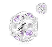 XWN Charms Abalorios Colgante para mujer Piedra de nacimiento, plata de ley 925, compatible con pulseras y collares Pandora, compatible con pulseras europeas para mujeres y niñas