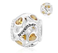 XWN Charms Abalorios Colgante para mujer Piedra de nacimiento, plata de ley 925, compatible con pulseras y collares Pandora, compatible con pulseras europeas para mujeres y niñas
