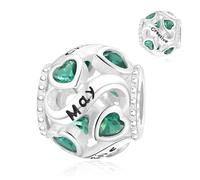 XWN Charms Abalorios Colgante para mujer Piedra de nacimiento, plata de ley 925, compatible con pulseras y collares Pandora, compatible con pulseras europeas para mujeres y niñas
