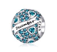 XWN Charms Abalorios Colgante para mujer Piedra de nacimiento, plata de ley 925, compatible con pulseras y collares Pandora, compatible con pulseras europeas para mujeres y niñas