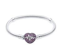 XWN Joyería Pulsera de Mujer plata 925 Compatible con Charms Abalorios, Serpiente Pulsera Compatible con Pandora Abalorios