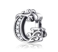 XWN Letra Charms Abalorios A-Z Alfabeto Colgante para mujer, plata de ley 925, compatible con pulseras y collares Pandora, compatible con pulseras europeas para mujeres y niñas