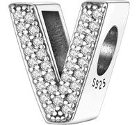 XWN Letra Charms Abalorios A-Z Alfabeto Colgante para mujer, plata de ley 925, compatible con pulseras y collares Pandora, compatible con pulseras europeas para mujeres y niñas