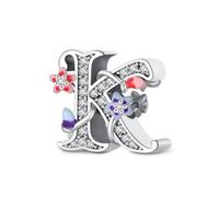 XWN Letra Charms Abalorios A-Z Alfabeto Colgante para mujer, plata de ley 925, compatible con pulseras y collares Pandora, compatible con pulseras europeas para mujeres y niñas