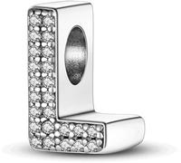 XWN Letra Charms Abalorios A-Z Alfabeto Colgante para mujer, plata de ley 925, compatible con pulseras y collares Pandora, compatible con pulseras europeas para mujeres y niñas